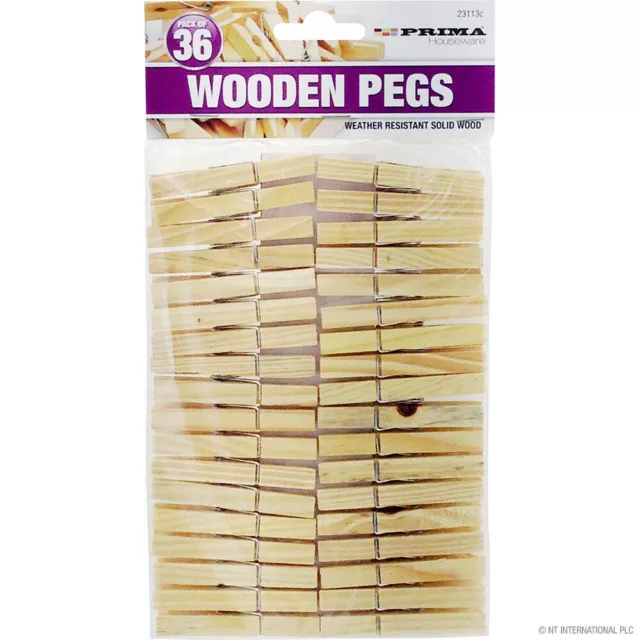 48x WOODEN CLOTHES PEGS CLIPS PINE WASHING LINE AIRER DRY LINE WOOD PEG  GARDENS