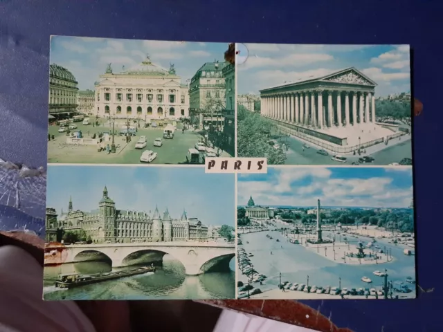 postcard vintage postally used 1982 paris views