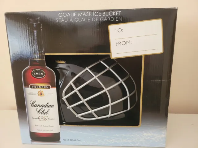 Canadian Club Whiskey Goalie Mask Ice Bucket With Box
