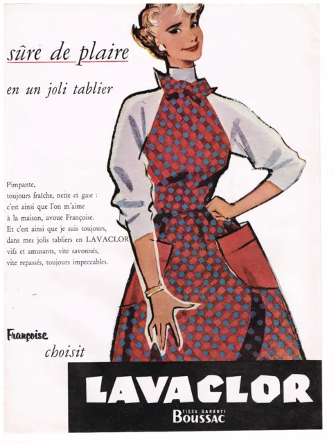 PUBLICITE ADVERTISING  1954   BOUSSAC tissu LAVACLOR