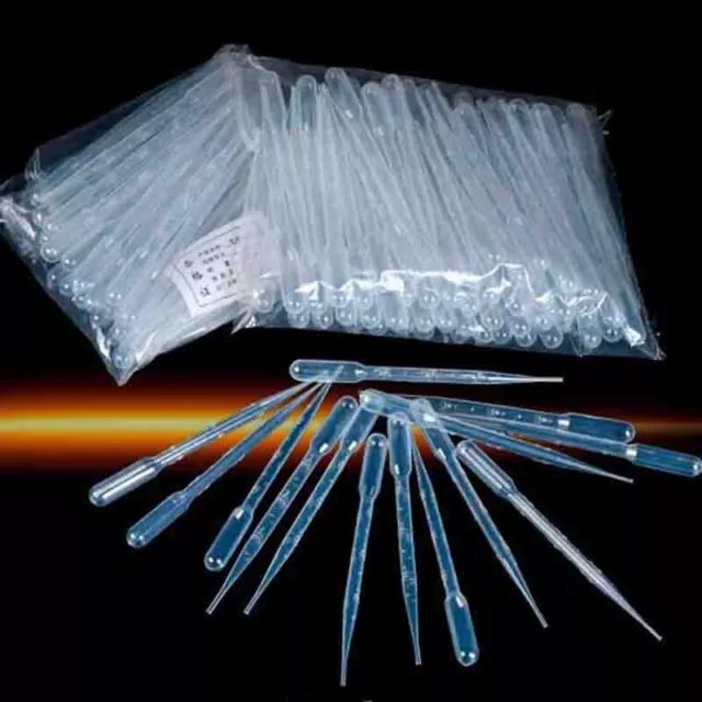 100Pcs Pack 1/2/3/5ml Disposable Graduated Pipettes Transfer Liquid Droppers