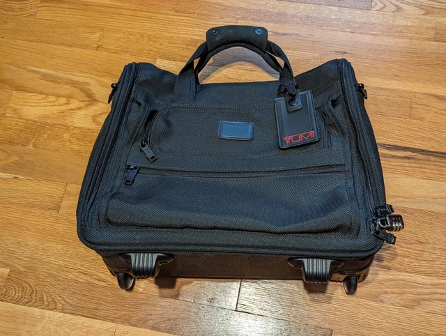 Tumi 'Alpha' Black 2 Wheeled 17” Rolling Tote Carry On Luggage 2221D3 Weekender