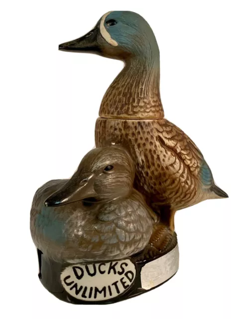 Jim Beam 1980 DUCKS UNLIMITED Whiskey Decanter TEAL BLUE WINGED
