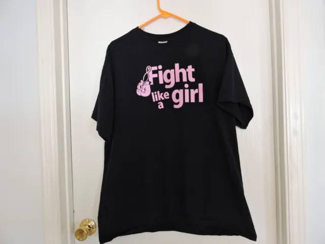 Fight like a girl breast cancer t-shirt XL