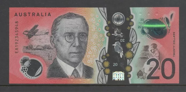 2019 $20 Lowe/Gaetjens last prefix next generation banknote