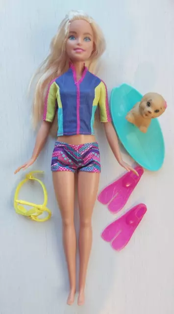 Barbie Dolphin Magic Snorkel Fun Friends Doll with puppy