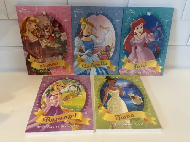 Disney Princess Chapter Books Paperback Lot of 5 Rapunzel Ariel Tiana Cinderella