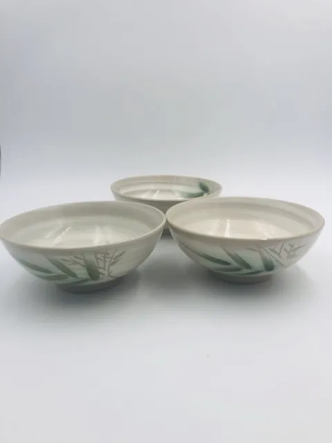 Hand Painted Porcelain Japanese Rice Soup Bowls Set of 3