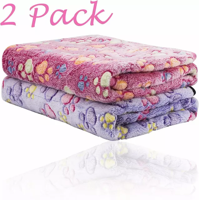 2 Pack Puppy Blanket for Pet Cushion Small Dog Cat Bed Soft Warm Mat