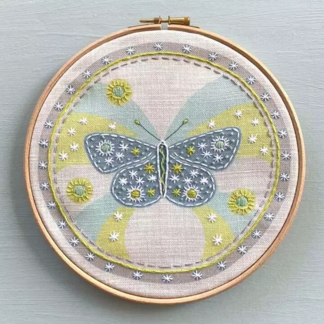 Starshine Design Pretty Blue Butterfly Hand Embroidery Kit - Perfect For Beginne