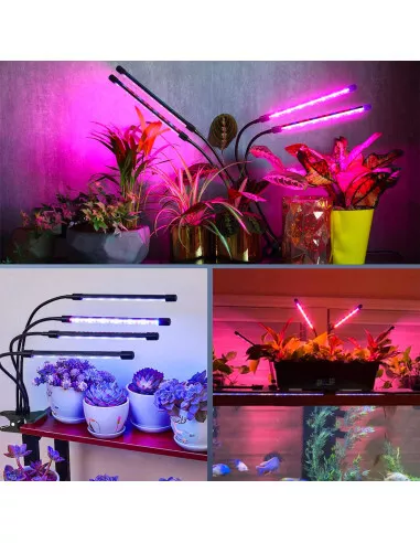 Lampe LED Culture pour Plantes Éclairage Intérieur 4 Bandes LED Alimentation USB 3