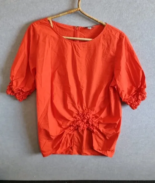 Cos Red Ladies Top/ Blouse Size 42 Hidden Zip Up The Back