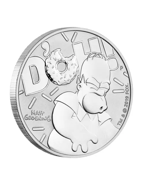 1 Dollar $ " Simpsons -- Homer Simpson "  Tuvalu 2019 - 1oz 999er Silber