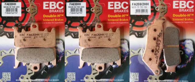 Full Set EBC Sintered Brake Pads for BMW R1200GS 13-18 (2x FA630HH, 1x FA209/2HH