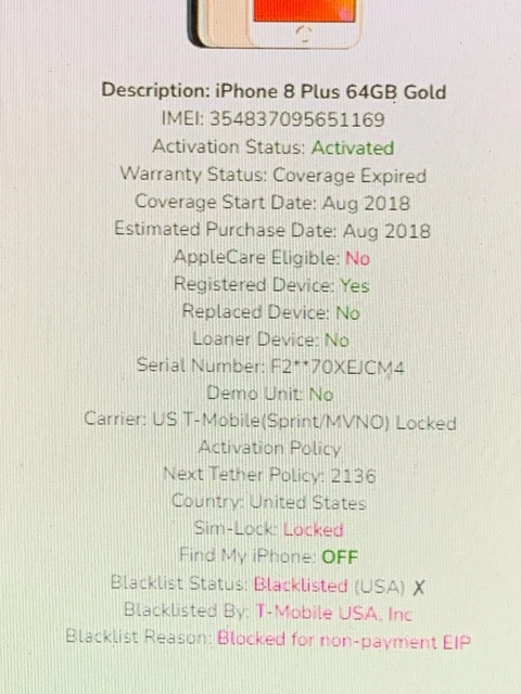 Lot of 3 Apple iPhone 8 Plus 64GB Gold For parts - #1906, 1169,5239 Lot of 3 Apple iPhone 8 Plus 64GB Gold For parts - #1906, 1169,5239