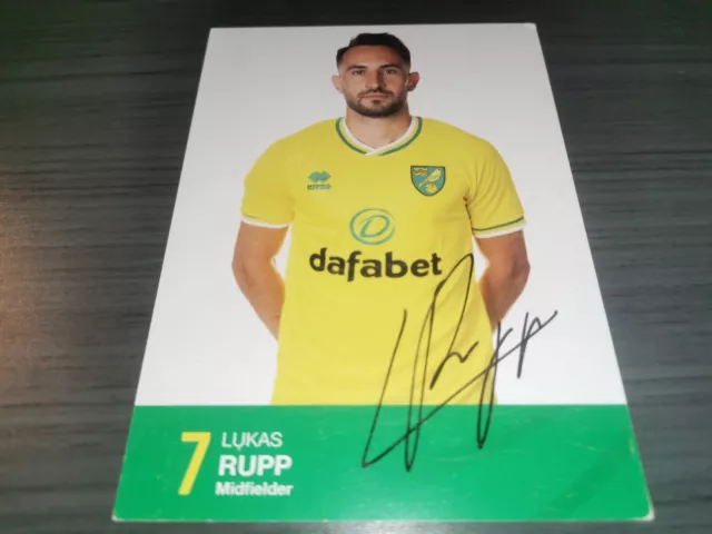 Lukas Rupp hand signed Norwich City autograph card