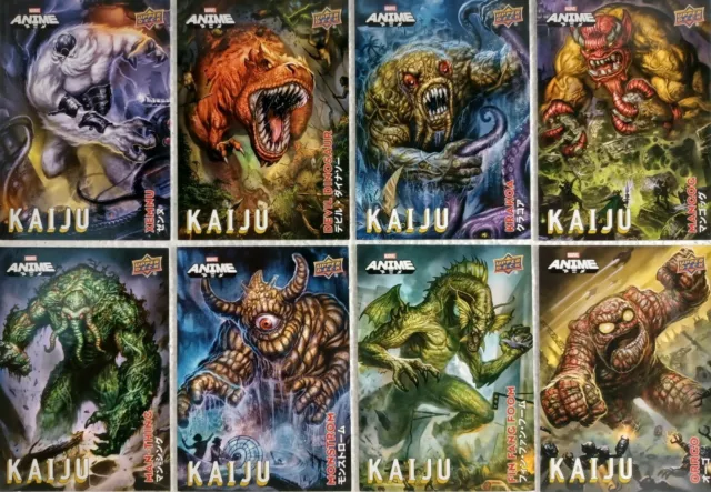 2020 Upper Deck Marvel Anime Trading Card Set of 8 Kaiju