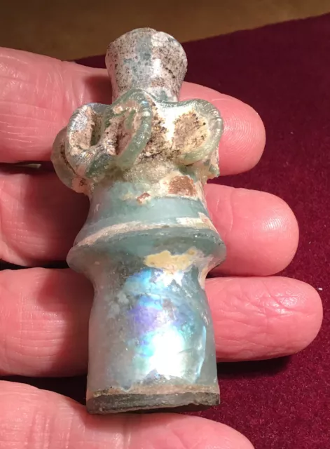 Ancient Roman  Open work Glass Bottle Medicine or Cosmetic. Iridescent￼