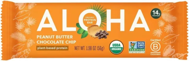 Aloha Organic Plant Based Protein Bar 59g free shipping world wide