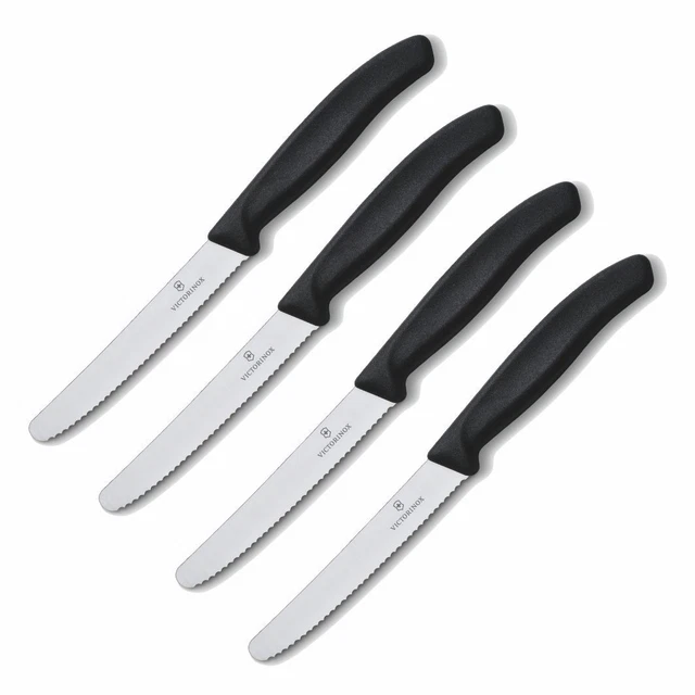 4 Stk Victorinox Frühstücksmesser Tafelmesser Vespermesser 11cm Klinge - schwarz