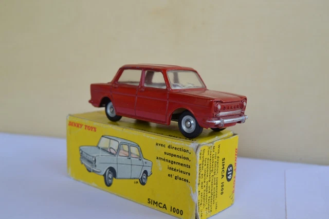 Dinky Toys Simca 1000 Rouge 1962 – Miniature Ancienne En Métal – Collection