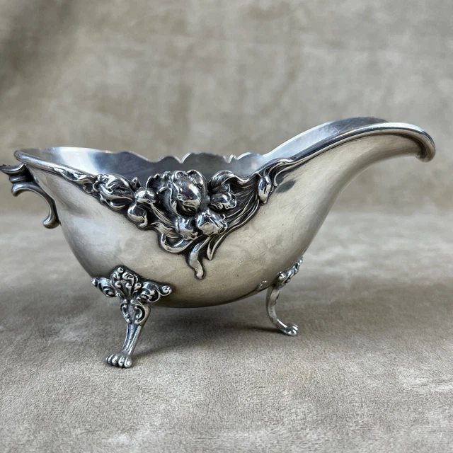 Antique Woodside Sterling Co. STERLING SILVER Gravy Boat *Broken Handle*
