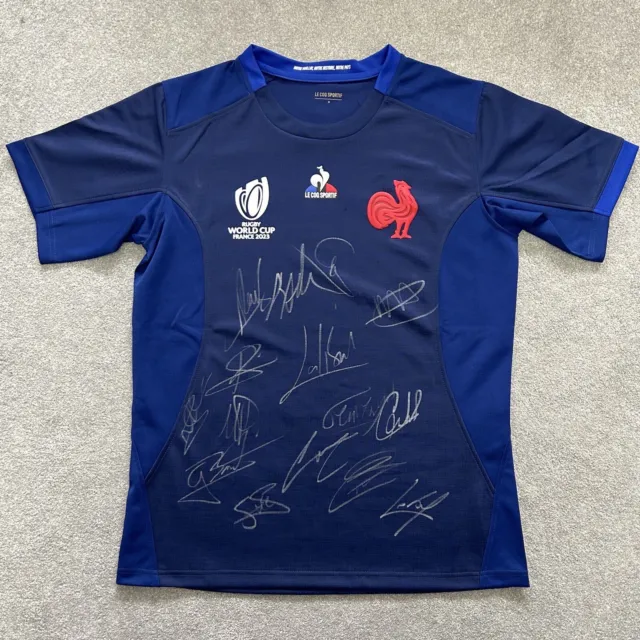 Hand Signed France Rugby Shirt - Rugby World Cup 2023 - with COA and Photo Proof