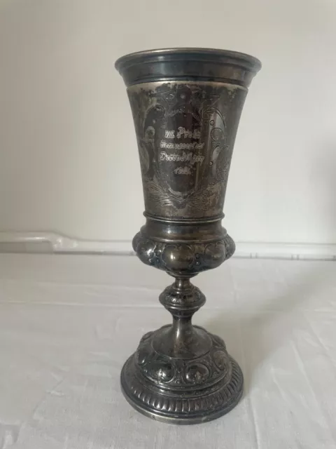 Pokal, Silber,8. Preis Horrnuserfest Derendingen 1913, Schweiz 26cm RAR