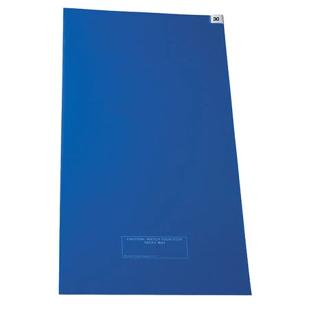 Zoro Select 5Kdd3 Blue Disposable Tacky Mat, 24" W X 45" L, 0.3970Mm Thick