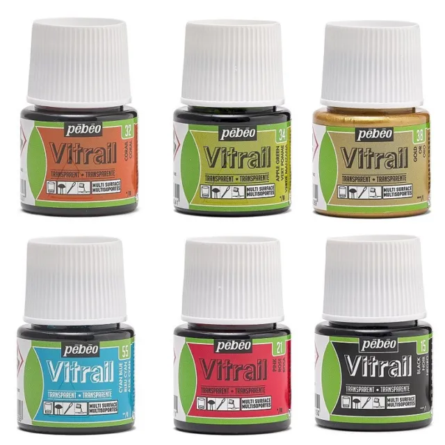 Pebeo Vitrail Colori per vetro 45 ml - SCEGLI IL COLORE