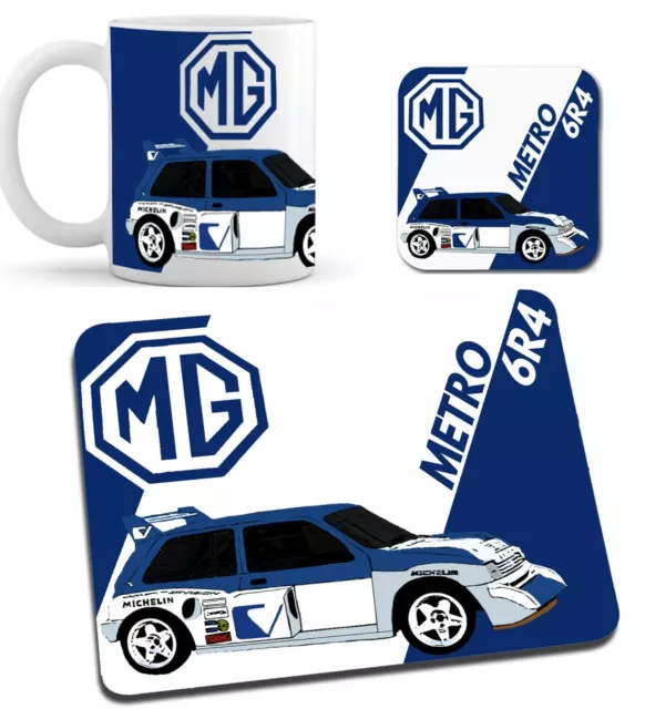 Mg Metro 6R4 Gruppe B Rallye Auto Sammlung Tasse, Untersetzer & Mausmatte - Kunstdesign