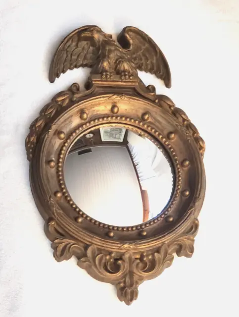 Federal Regency Eagle Porthole USA Convex Mirror Wall Decor Vintage Homco 2340