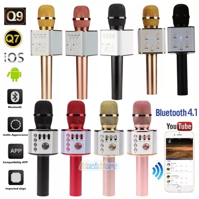 Q7 Q9 Q37 Wireless Bluetooth Karaoke Microphone USB Speaker Mini Home KTV Player