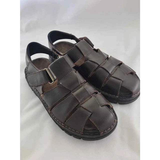 Hunters Bay Fisherman The Leather Collection Sandals with Hook and Loop Mens 9