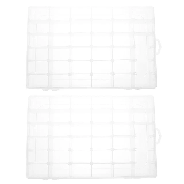 2 piezas Contenedor de perlas de plástico Multi-Grid Botón Soporte de perlas de punto de cruz
