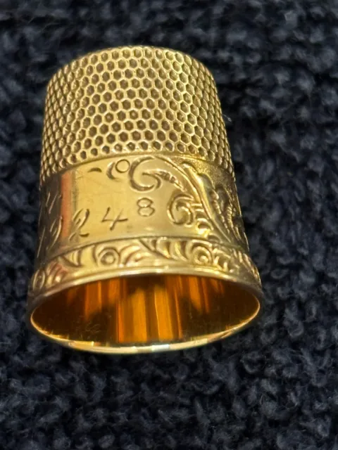 Antique MKD? 10K Gold Thimble ✨ Monogrammed 1874 - 1924 ✔ 3 Grams