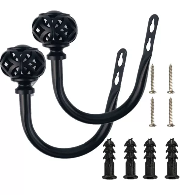 1 Pair of Metal Curtain Hooks - Retro Curtain Hold Back Tiebacks Wall Hook  H3Z1