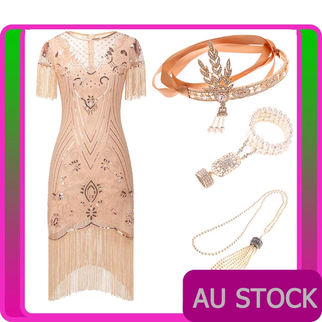 Deluxe Ladies 20s 1920s Roaring Flapper Costume Sequin Gatsby 20's Fancy Dress - Foto 13