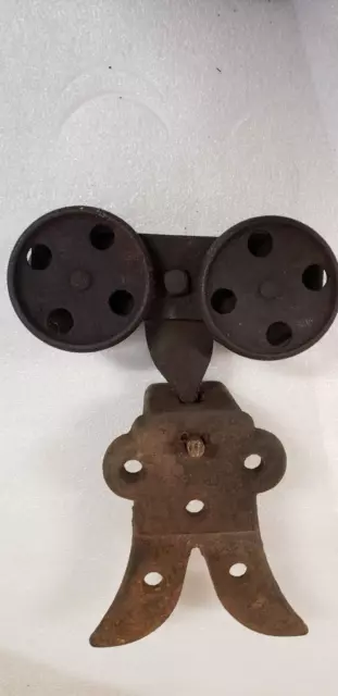 Antique Vintage Cast Iron  Barn Door Roller Farm Tool