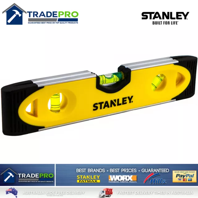 Torpedo Spirit Level Stanley® 230mm 9" PRO Magnetic Base Heavy Duty Shock Proof