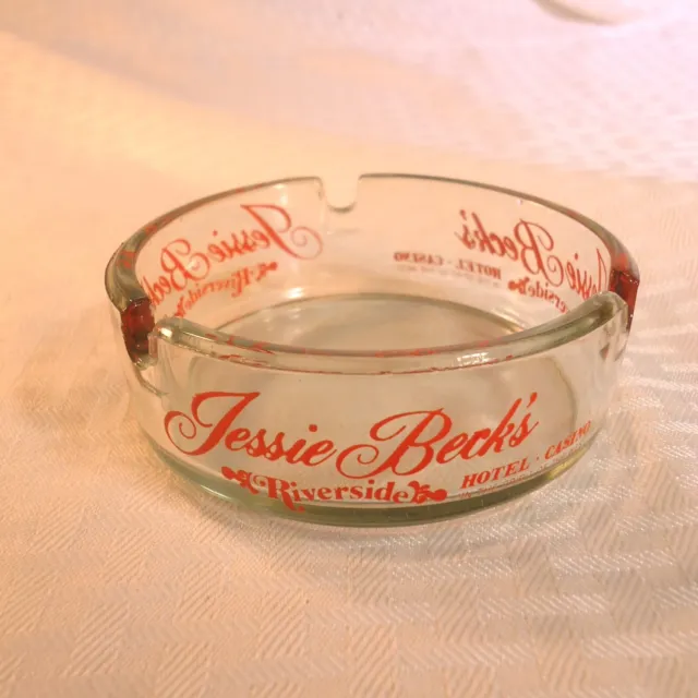 Vintage Jessie Beck's Riverside Casino Hotel Glass Ashtray Trinket Dish Lot 238