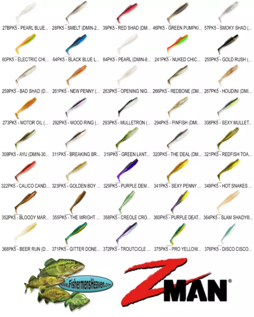 Z-MAN DIEZEL MINNOWZ 4 Inch DMIN Any 40 Colors Soft Paddle Tail