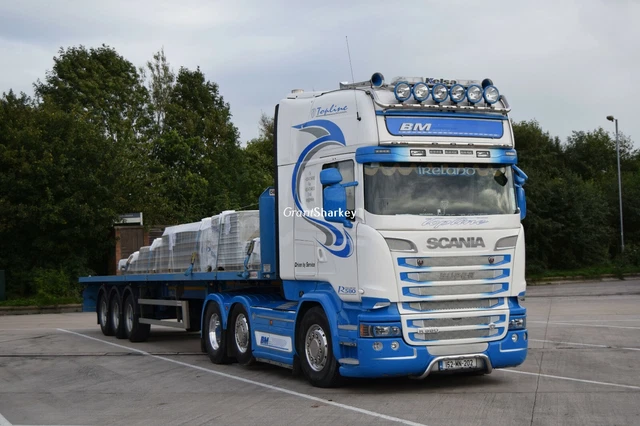 TRUCK PHOTOS IRISH BM Transport Scania R580 & Loaded flatbed 152-MN-202 ...