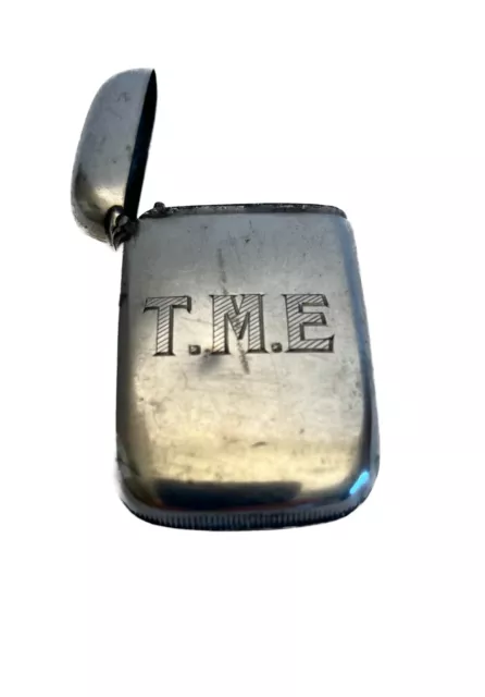 Match Safe Vesta Box Sterling Silver Antique Early 20th Century
