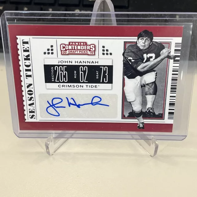 2019 Panini Contenders Draft Picks John Hannah Auto Alabama Patriots HOF