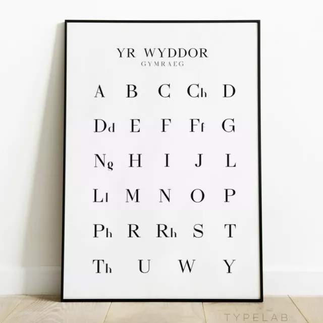Welsh Alphabet Print, Yr Wyddor Gymraeg Welsh Alphabet  Poster, Wales Wall Art