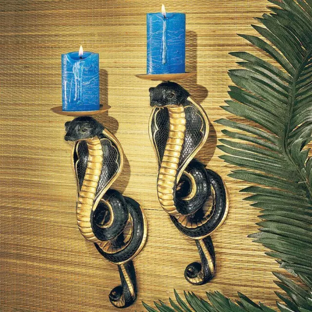 Design Toscano Renenutet Egyptian Cobra Goddess Wall Sconces