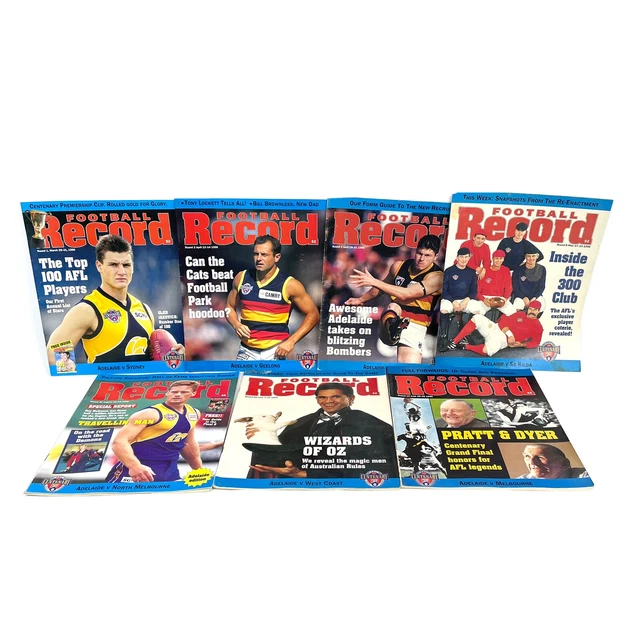 7X VINTAGE 1996 Adelaide Crows AFL Football Record Magazines Bulk