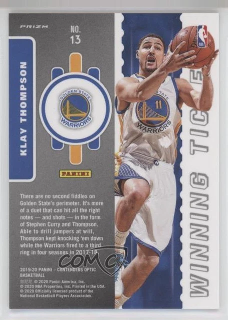 2019 Panini Contenders Optic Winning Tickets Red Cracked Ice Prizm Klay Thompson 2