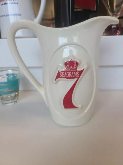 Seagrams 7  whiskey pitcher 7.25"H ceramic